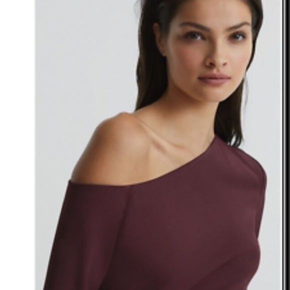 REISS LISSY KNITTED BODYCON MIDI DRESS IN BURGUNDY MEDIUM NWT - Picture 4 of 5